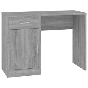 vidaXL Desk with Storage Grey Sonoma 100x40x73 cm