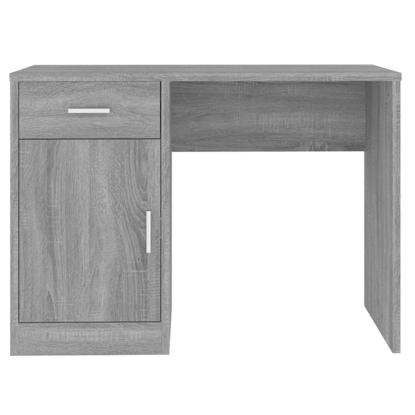 vidaXL Desk with Storage Grey Sonoma 100x40x73 cm