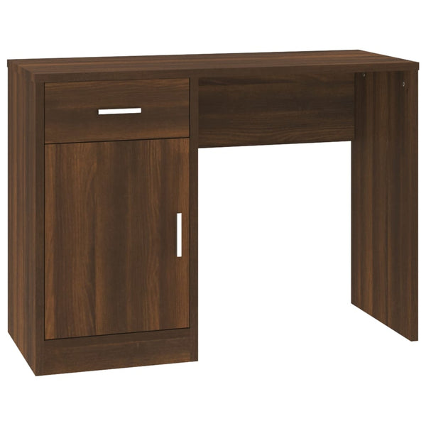 vidaXL Desk with Storage Brown Oak Look 100x40x73 cm