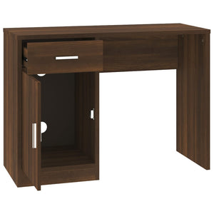 vidaXL Desk with Storage Brown Oak Look 100x40x73 cm
