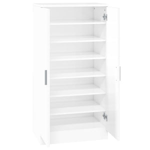 vidaXL Shoe Cabinet High Gloss White 55x35x108 cm Engineered Wood