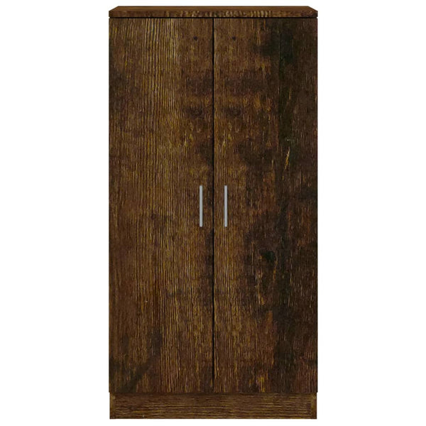 vidaXL Shoe Cabinet Smoked Oak 55x35x108 cm Engineered Wood