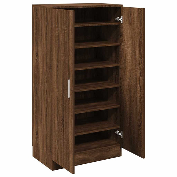 vidaXL Shoe Cabinet Brown Oak-Effect 55x35x108 cm Engineered Wood