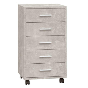 vidaXL Filing Cabinet with Castors Concrete Grey Engineered Wood