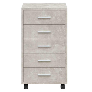 vidaXL Filing Cabinet with Castors Concrete Grey Engineered Wood