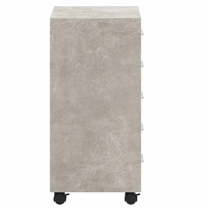 vidaXL Filing Cabinet with Castors Concrete Grey Engineered Wood
