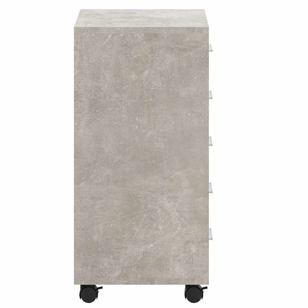 vidaXL Filing Cabinet with Castors Concrete Grey Engineered Wood