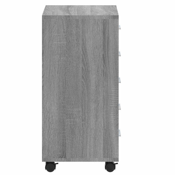 vidaXL Chest of Drawers with Wheels Grey Sonoma Engineered Wood
