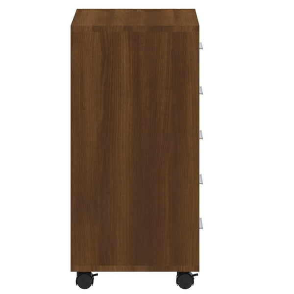 vidaXL Rolling Cabinet Brown Oak Look Engineered Wood