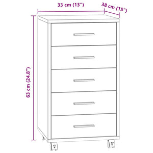 vidaXL Rolling Cabinet Brown Oak Look Engineered Wood