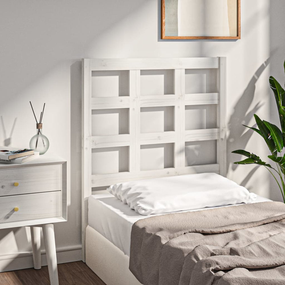 vidaXL Headboard White 80.5x4x100 cm Solid Pine Wood