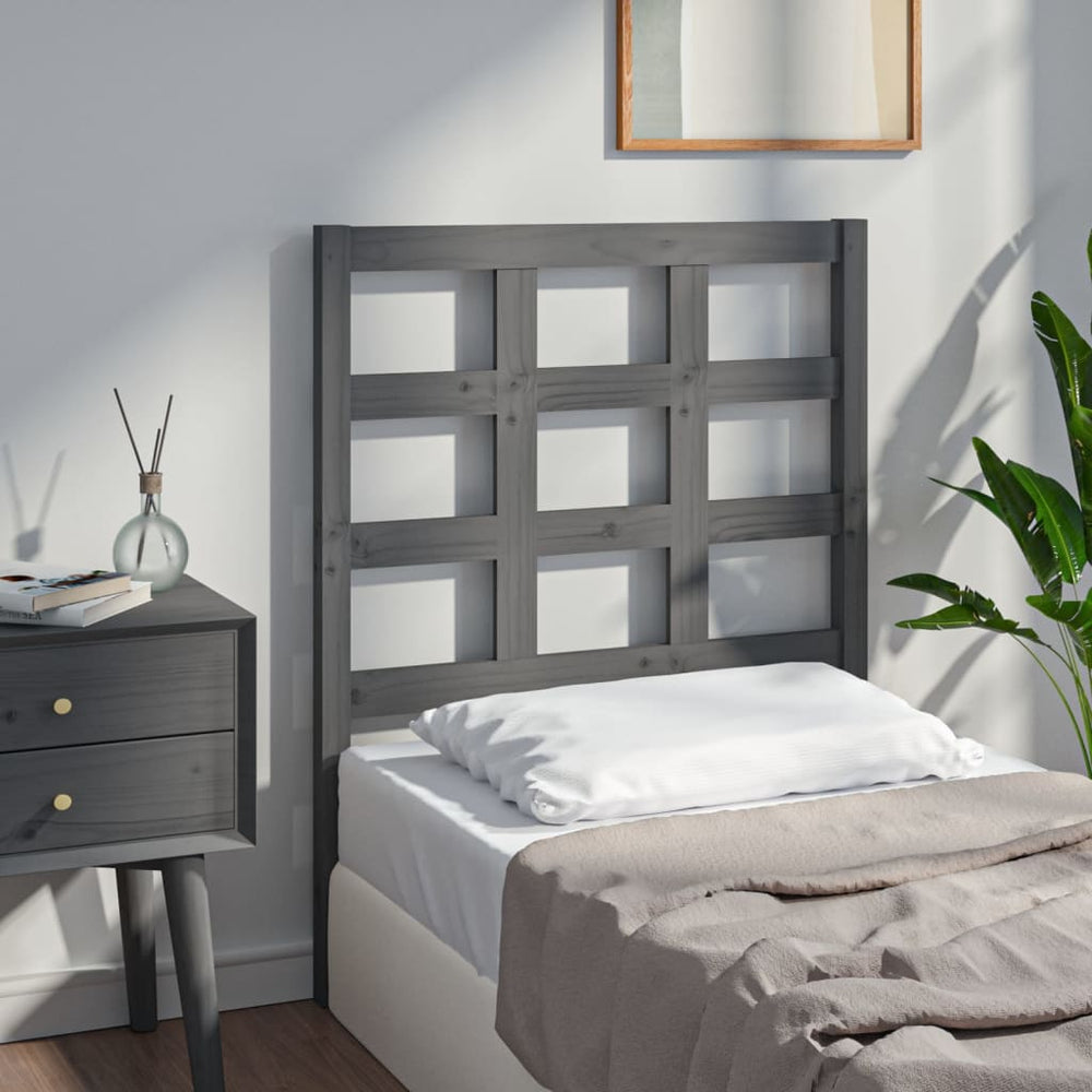 vidaXL Headboard Grey 80.5x4x100 cm Solid Pine Wood