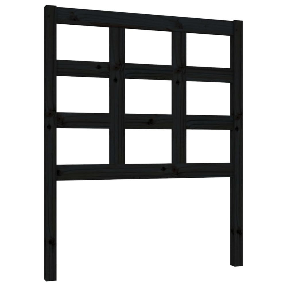 vidaXL Headboard Black 80.5x4x100 cm Solid Pine Wood