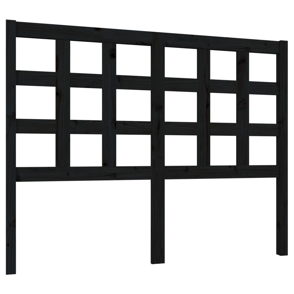 vidaXL Headboard Black 125.5x4x100 cm Solid Pine Wood