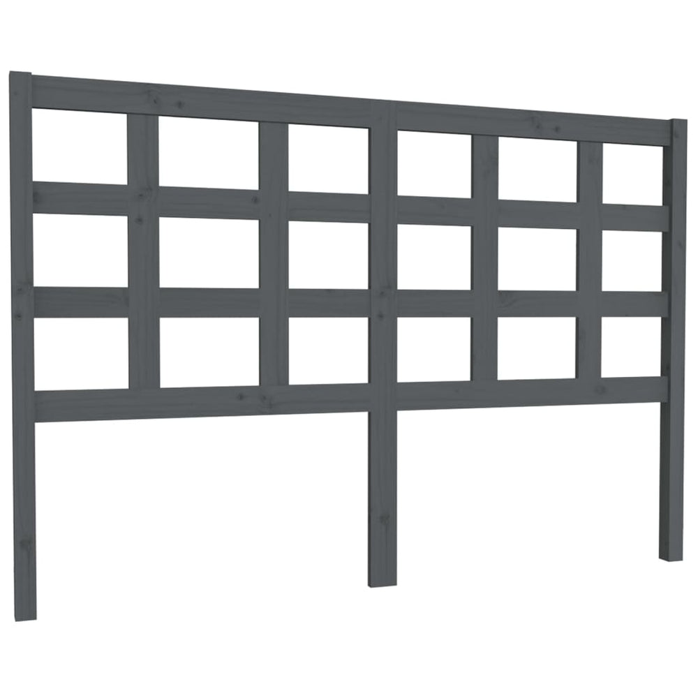 vidaXL Headboard Grey 145.5x4x100 cm Solid Pine Wood