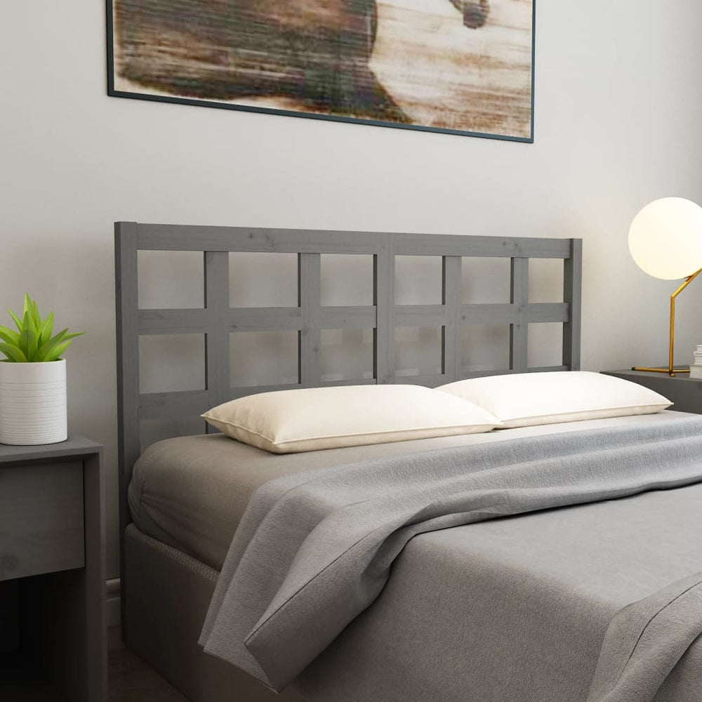 vidaXL Headboard Grey 145.5x4x100 cm Solid Pine Wood