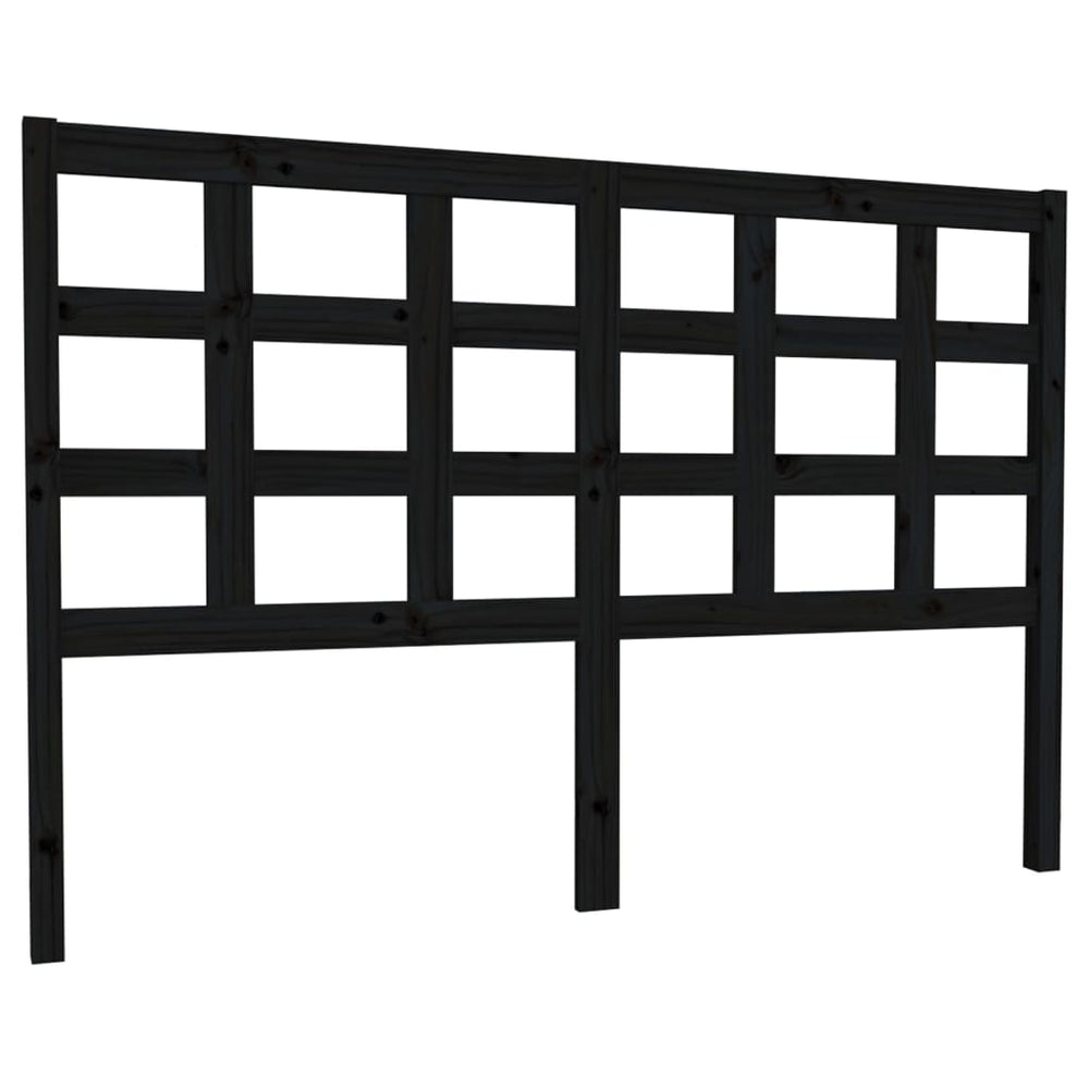 vidaXL Headboard Black 145.5x4x100 cm Solid Pine Wood