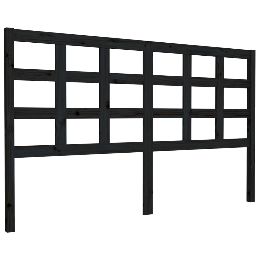 vidaXL Headboard Black 165.5x4x100 cm Solid Pine Wood