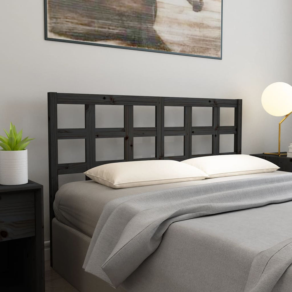 vidaXL Headboard Black 165.5x4x100 cm Solid Pine Wood