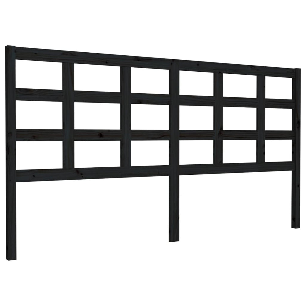 vidaXL Headboard Black 185.5x4x100 cm Solid Pine Wood