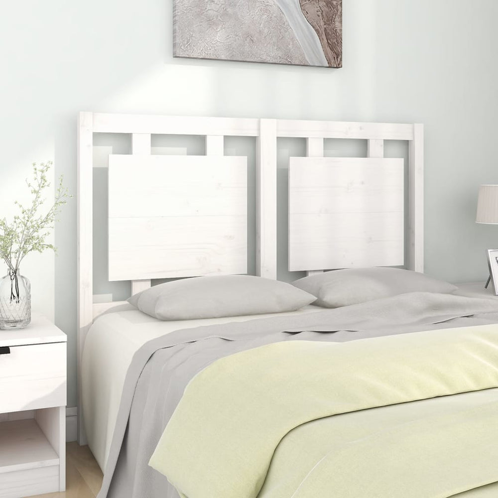 vidaXL Headboard White 125.5x4x100 cm Solid Pine Wood