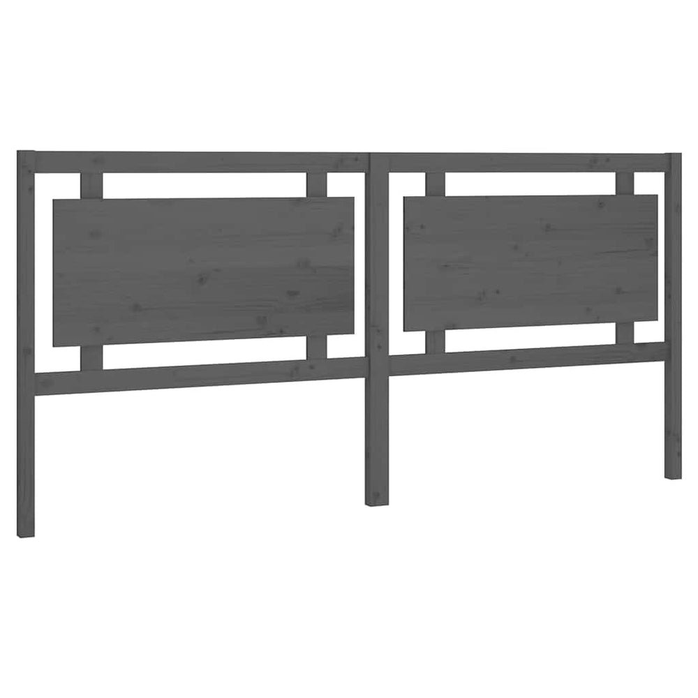 vidaXL Headboard Grey 205.5x4x100 cm Solid Pine Wood