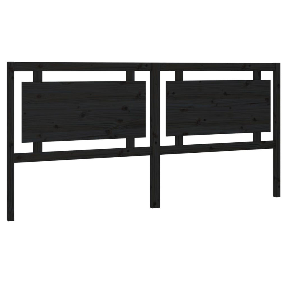 vidaXL Headboard Black 205.5x4x100 cm Solid Pine Wood