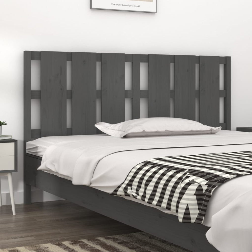 vidaXL Headboard Grey 165.5x4x100 cm Solid Pine Wood