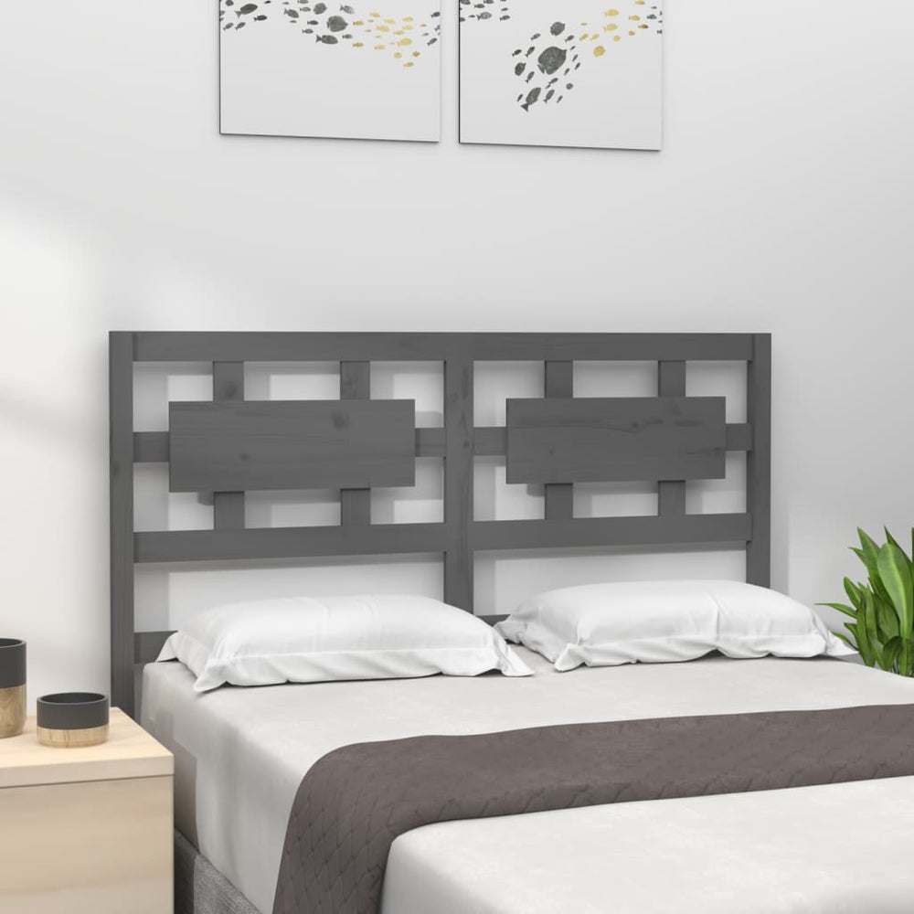 vidaXL Headboard Grey 185.5x4x100 cm Solid Pine Wood