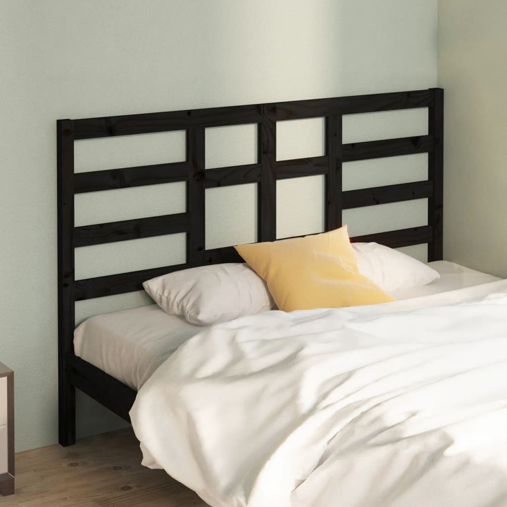 vidaXL Headboard Black 156x4x104 cm Solid Pine Wood