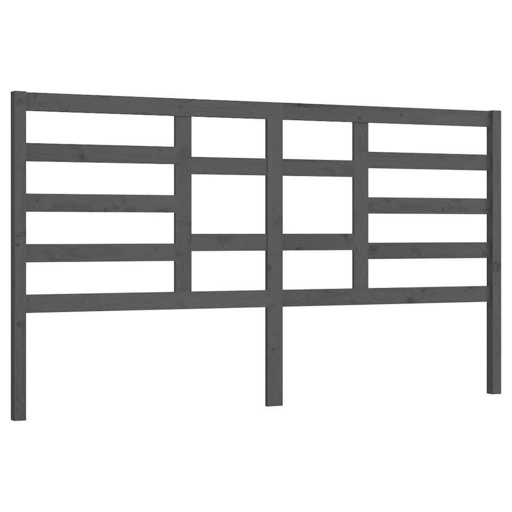 vidaXL Bed Headboard Grey 186x4x104 cm Solid Pine Wood