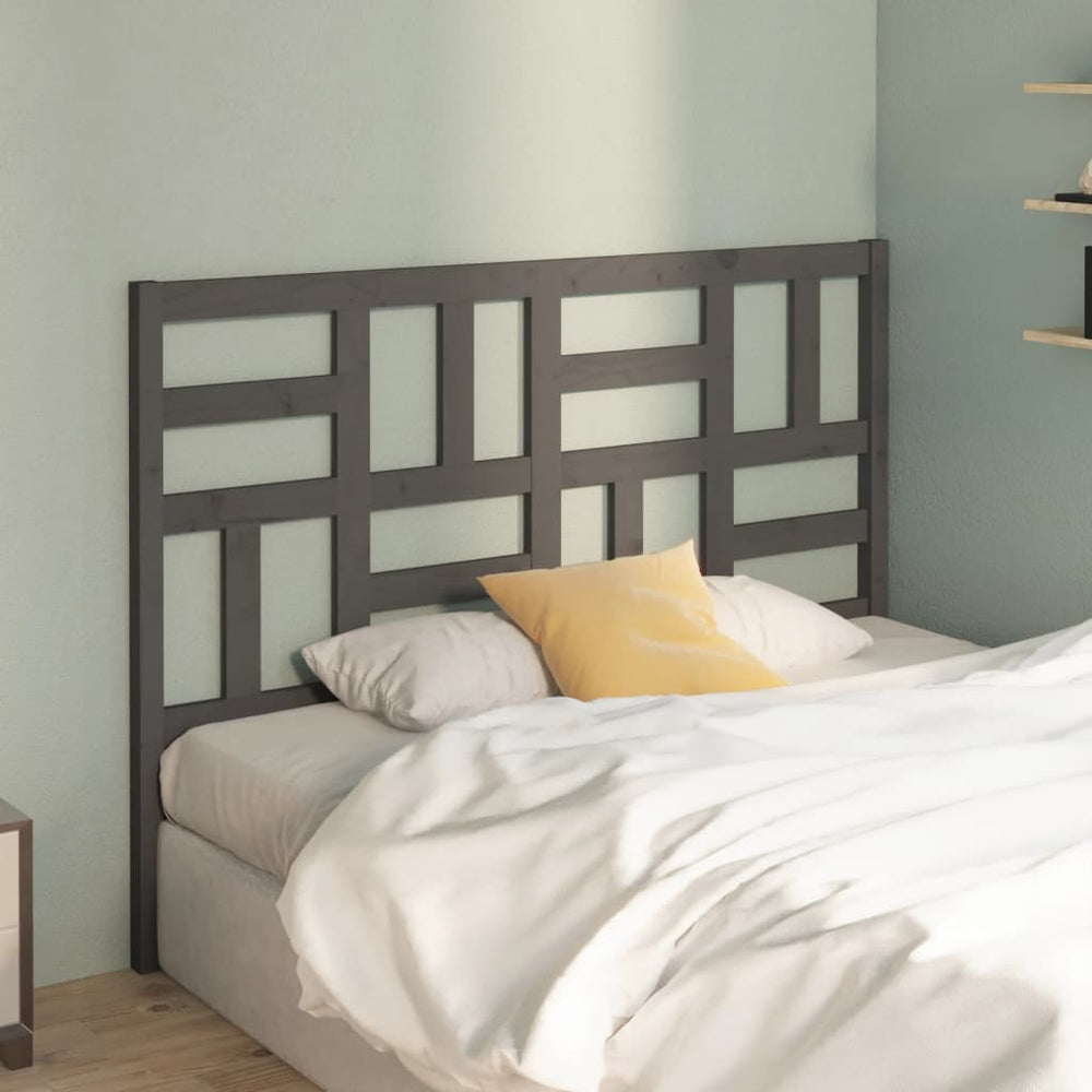 vidaXL Headboard Grey 126x4x104 cm Solid Pine Wood
