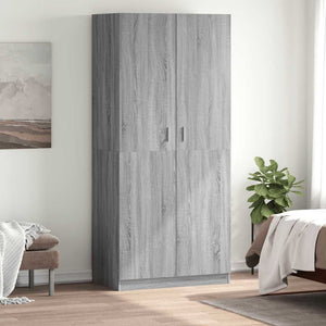 vidaXL Wardrobe Sonoma Grey 90x52x200 cm Engineered Wood