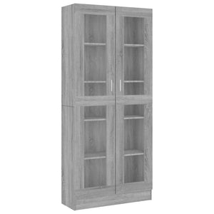 vidaXL Display Cabinet Grey Sonoma 82.5x30.5x185 cm Engineered Wood