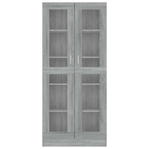 vidaXL Display Cabinet Grey Sonoma 82.5x30.5x185 cm Engineered Wood