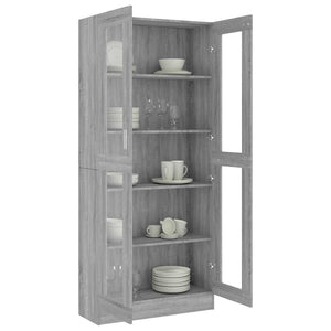 vidaXL Display Cabinet Grey Sonoma 82.5x30.5x185 cm Engineered Wood
