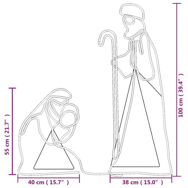 LED Silhouette Maria und Josef