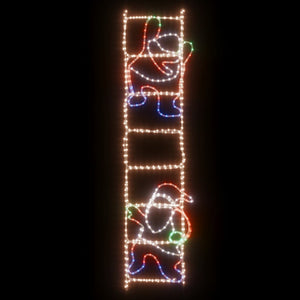 LED Weihnachtsmann auf Leiter Silhouette