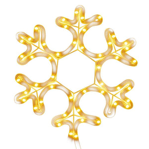 LED Schneeflocke Silhouette, 48 LEDs, Warmweiß, 27cm