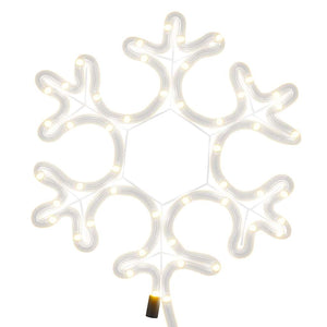 LED Schneeflocke Silhouette, 48 LEDs, Warmweiß, 27cm