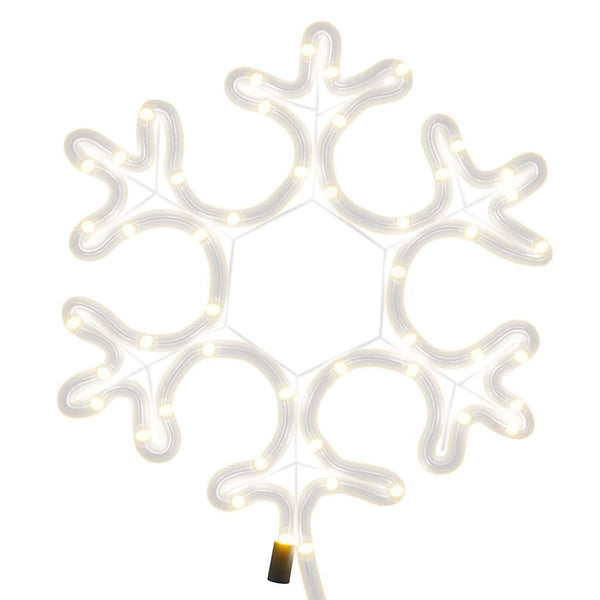 LED Schneeflocke Silhouette, 48 LEDs, Warmweiß, 27cm
