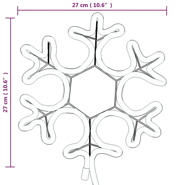 LED Schneeflocke Silhouette, 48 LEDs, Warmweiß, 27cm