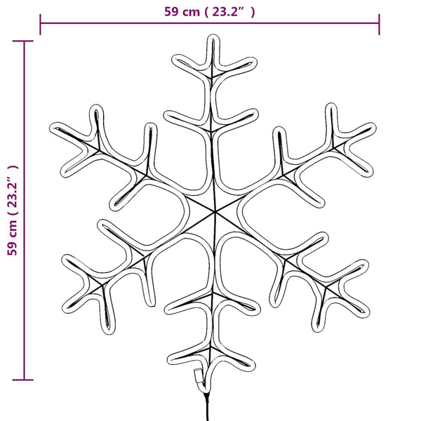 LED Schneeflocke Silhouette, 59x59cm, Warmweiß