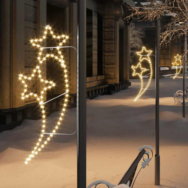 Sternförmige Lichterketten, 2er-Set, Warmweiß