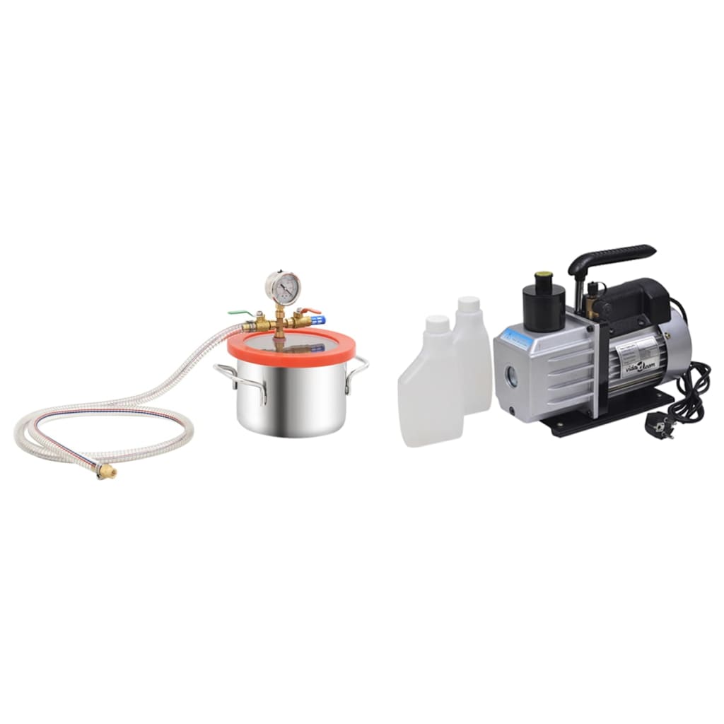 vidaXL Vacuum Chamber with 2-Stage Pump 3.7 L