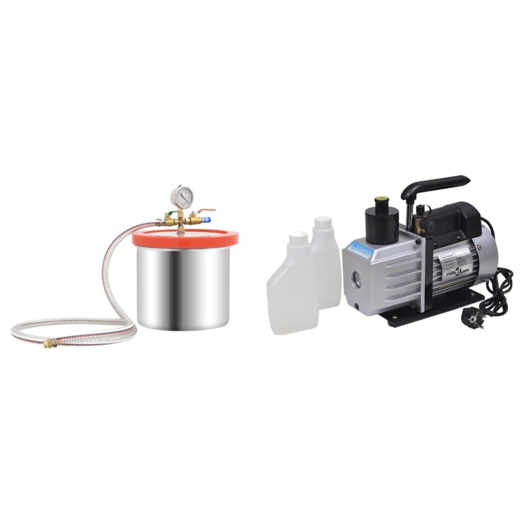vidaXL Vacuum Chamber with 2-Stage Pump 7.4 L