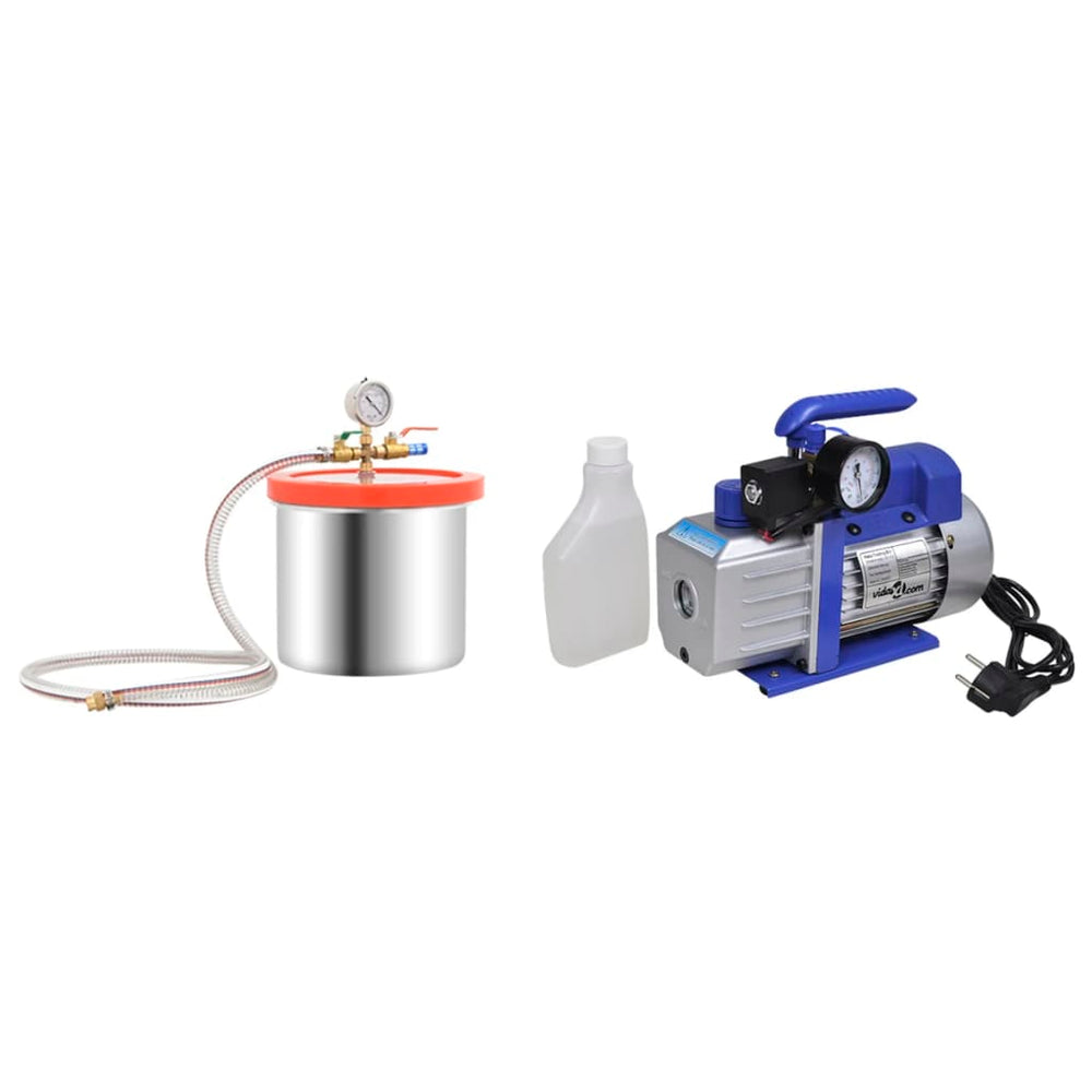 vidaXL Vacuum Chamber with Single-Stage Pump 7.4 L