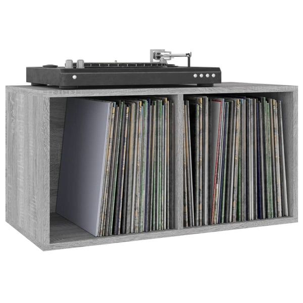 vidaXL Vinyl Record Storage Box Grey Sonoma 71x34x36cm Engineered Wood