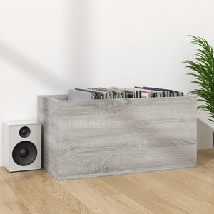 vidaXL Vinyl Record Storage Box Grey Sonoma 71x34x36cm Engineered Wood