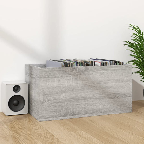 vidaXL Vinyl Record Storage Box Grey Sonoma 71x34x36cm Engineered Wood